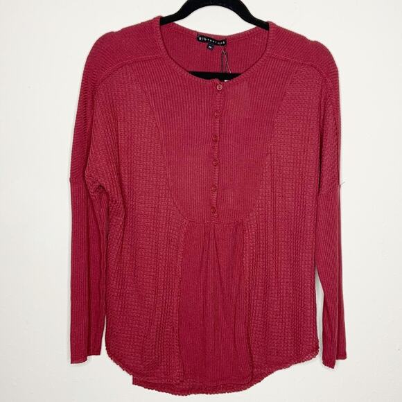 Gibsonlook Waffle Knit Button Front Top Size XS - Picture 1 of 5